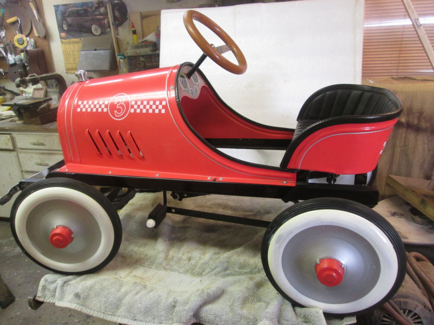 Collectors CLASSIC RED #3  Racing Pedal Car Never used