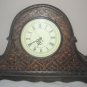 CLOCK MANTEL  QUARTZ  BASKET WEAVED BAMBOO RATTEN
