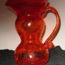 CRACKLE GLASS PITCHER RED/ORANGE  CENTERPIECE