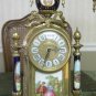 Limoges Two 5 Stick Candelabra Gilded Brass Blue Sevres Porcelain quartz clock