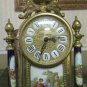 Limoges Two 5 Stick Candelabra Gilded Brass Blue Sevres Porcelain quartz clock
