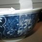 ANTIQUE CHINESE EXPORT CANTON WHITE & BLUE SET OF 3 BOWLS