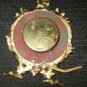 VINTAGE ENDURA FLORAL BRASS ROUND ALARM CLOCK FOOTED WEST GERMANY