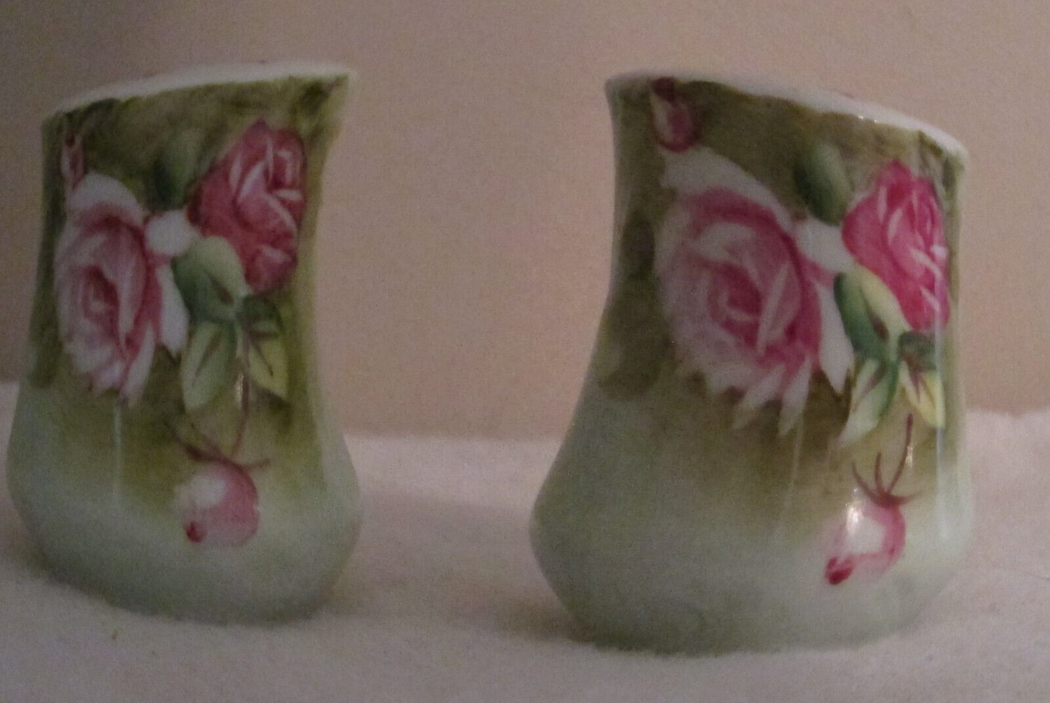 Vintage Lefton Hand Painted Salt & Pepper Shakers Heritage Cabbage Rose
