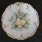 China Dish Plate Fruit Porcelain  with Handle Gold trim 6" Signed Jenkins