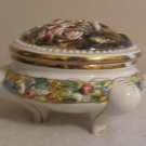 CAPODIMONTE ITALY NUDE CHERUB   TRINKET BOX FOOTED
