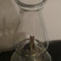 Vintage Clear Glass & White Flame Brass Kerosene Oil Lamp w Shade White Flame