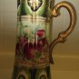 Antique Hand-Painted Nippon Ewer Pitcher Porcelain Footed Vase 16" tall