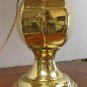Antique Brass Table Lamp with Fringed Crescent Shade