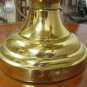 Antique Brass Table Lamp with Fringed Crescent Shade