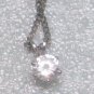 Plated over Silver Jewelry Chain Necklace with Diamond Colored Stone Pendant