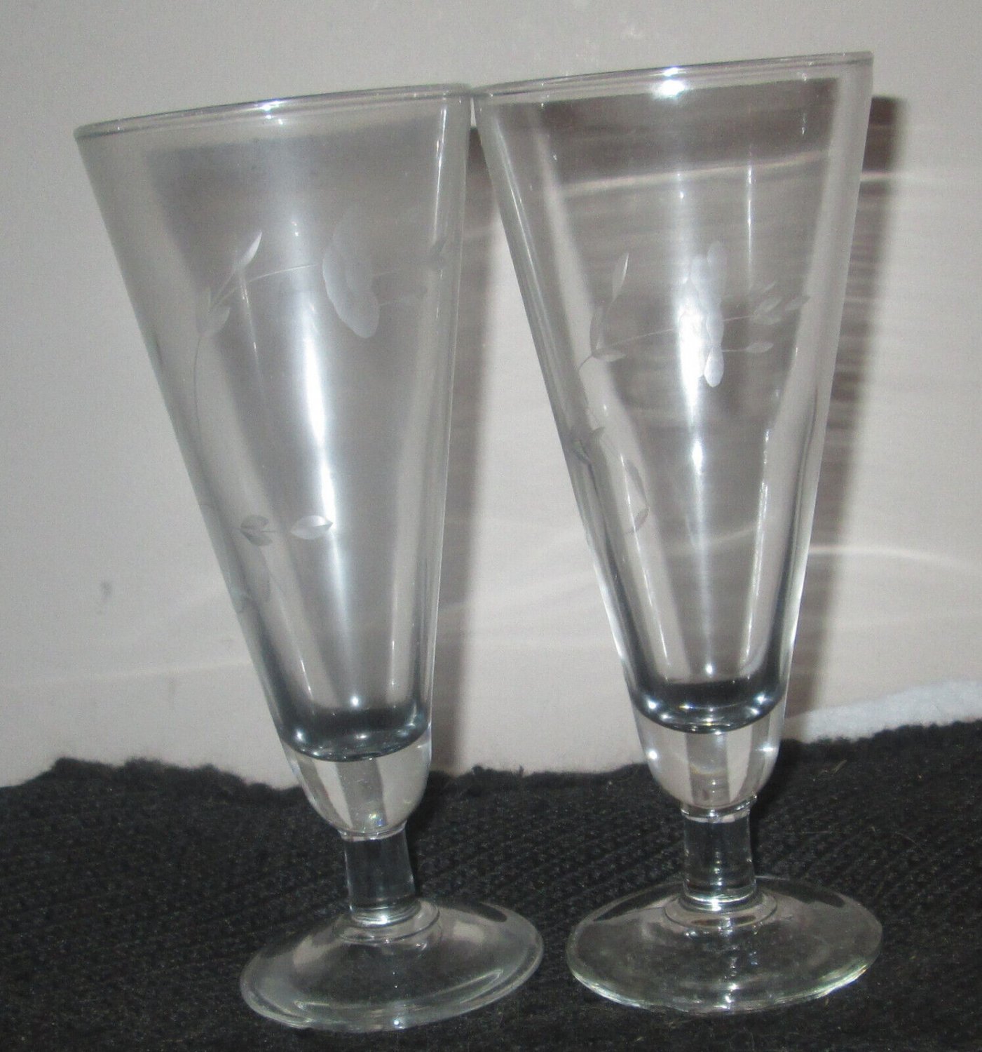 Princess House Heritage Pilsner Beer Glasses Set Of 2 Cut Crystal Glass 442 Nib 2690