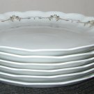 Kaiser ROMANTICA ALL WHITE Scalloped Gold Trim SANDWICH  SALAD PLATE SET of 6