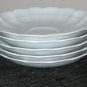 5 AK Kaiser W. Germany Romantica All-White, Scalloped Edge 5-1/2" Saucers Plates
