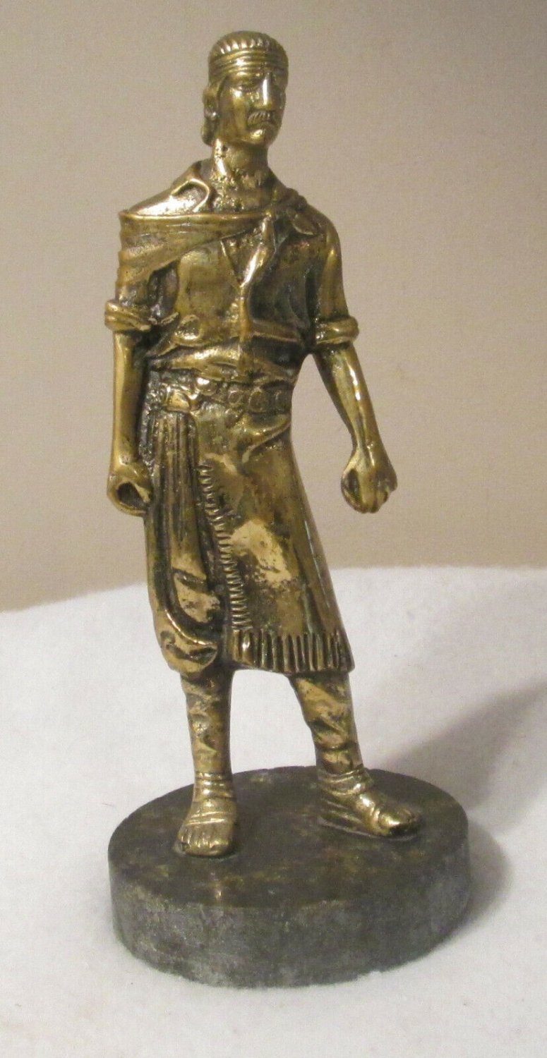 Bronze Statue Figure of Medieval Ancient Egyptian Roman Greek Man Rancher