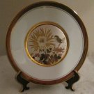 LAL Chokin Art Collection 24KT Gold Rim 6" Plate With One bird signed