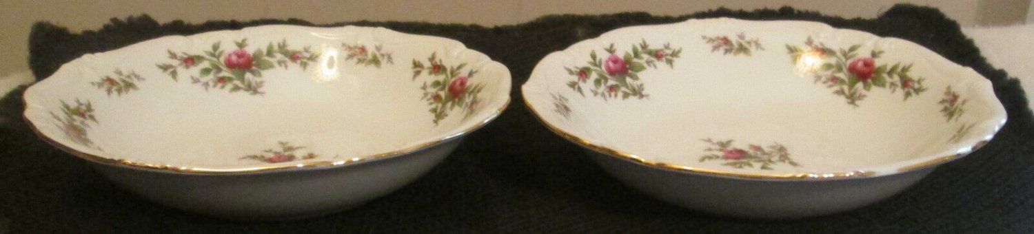(2)  TWO Traditions Fine China Johann Haviland Moss Rose 8" Soup Bowls