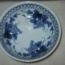 (2) Chinese Blue/ White Porcelain Grapes Floral Dish Bowl (2) Chinese Blue/ White Porcelain Grapes Floral Dish Bowl