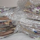 FORMALITIES by BAUM BROS Purple Pansy Chintz Gold Soup Bowls