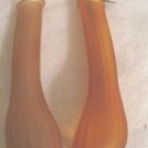 2 VTG Yellow & Amber Glass 8.75” Tall Bud Vase No.2 & 3  Ombré Satin Frost