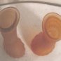 2 VTG Yellow & Amber Glass 8.75&acirc;�� Tall Bud Vase No.2 & 3  Ombr&Atilde;&copy; Satin Frost