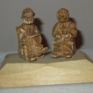 QUEBEC CANADA HAND CARVED OLD COUPLE SCULPTURE FIGURES SIGNED D. DAIGLE QUEBEC CANADA HAND CARVED OLD COUPLE SCULPTURE FIGURES SIGNED D. DAIGLE