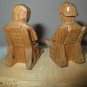 QUEBEC CANADA HAND CARVED OLD COUPLE SCULPTURE FIGURES SIGNED D. DAIGLE