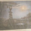 E HUDLOW Windmill Sunset Landscape 9" x 12"