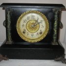 Antique E. Ingraham Oak Clock Bristol Connecticut Chimes 2 COLUMNS 8 Day