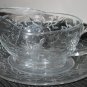 PRINCESS HOUSE FANTASIA 2 PC CRYSTAL GRAVY BOAT W/UNDERPLATE #543 NIB