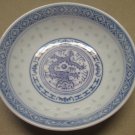 Set Of 2 White/Blue Porcelain Rice Eyes Translucent Dragon Design Sauce Bowls
