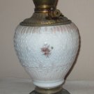 antique fostoria kerosene lamp MILK GLASS & BRASS 1888 COMPLETE  BASEONLY