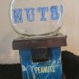 Vintage Nuts Dispenser Wood with Glass Jar  8.25" High  Peanut label on front