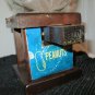 Vintage Nuts Dispenser Wood with Glass Jar  8.25" High  Peanut label on front
