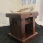 Vintage Nuts Dispenser Wood with Glass Jar  8.25" High  Peanut label on front