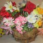 Artificial Colorful Flowers Planter Woven Basket w/Handle Indoor House Plant