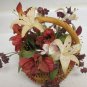 Small Artificial Flower Planter woven Basket Faux Indoor House Plant with Handle