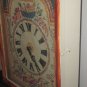 Cabinet Clock Embroidered Cross Stitch Oak Wood Case Glass Door Floral WORKS