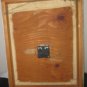 Cabinet Clock Embroidered Cross Stitch Oak Wood Case Glass Door Floral WORKS