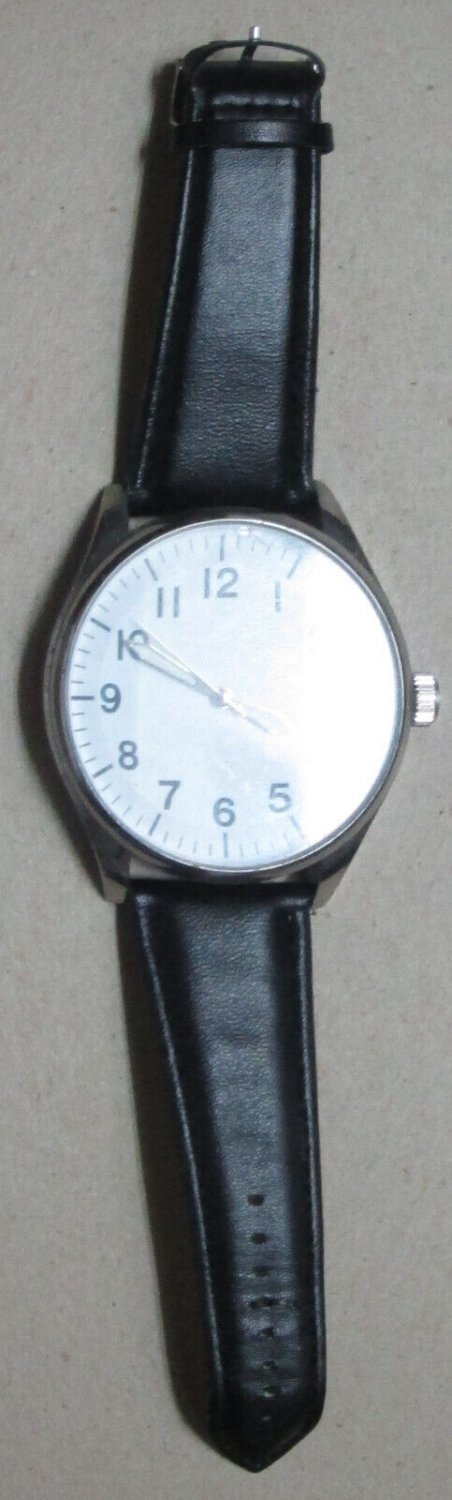 Quartz PC21J Japan Movementt Wrist Men's Watch Runs Dark Black Band