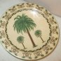 VINTAGE ANTIQUE PALM TREE DESIGN PIE CAKE PLATE FOOTED 4.25" X 10.25"