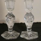 PAIR LEAD CRYSTAL CANDLESTICKS CENTERPIECE PAIR LEAD CRYSTAL CANDLESTICKS CENTERPIECE