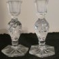 PAIR LEAD CRYSTAL CANDLESTICKS CENTERPIECE