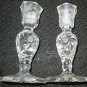 PAIR LEAD CRYSTAL CANDLESTICKS CENTERPIECE