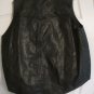 Men's SILVER BIKE Black Leather Motorcycle Moto Biker Vest W/Pockets Size L