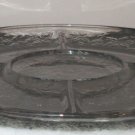 Princess House Crystal 910 Christmas Fantasia Divided 13" Relish Dish NIB