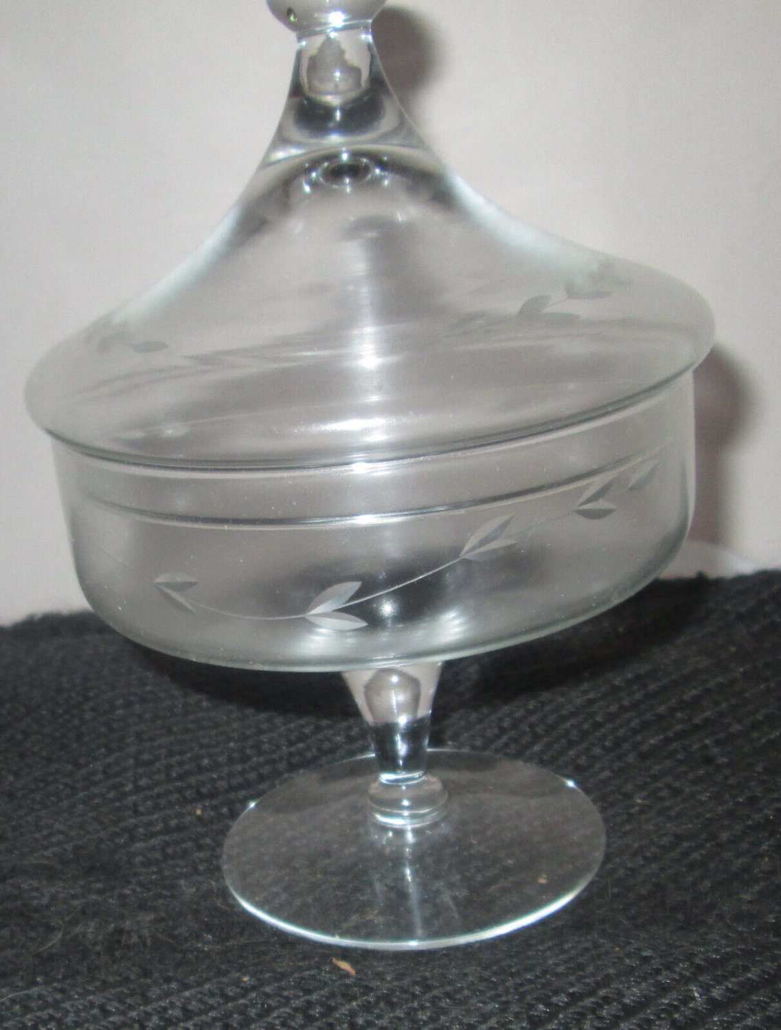 Princess House Etched Crystal Heritage Footed Candy Dish With  Lid #430  NIB