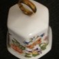AYNSLEY PEMBROKE PORCELAIN DINNER BELL BUTTERFLY, PLUS UNMARKED BELL FLOWERS