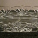 LEAD CRYSTAL OVAL RELISH TRAY DISH  CENTERPIECE