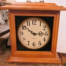COUNTRY HOME Cottage Mantel Clock Quartz Movement Wood Case Brass Feet 19x14x5”